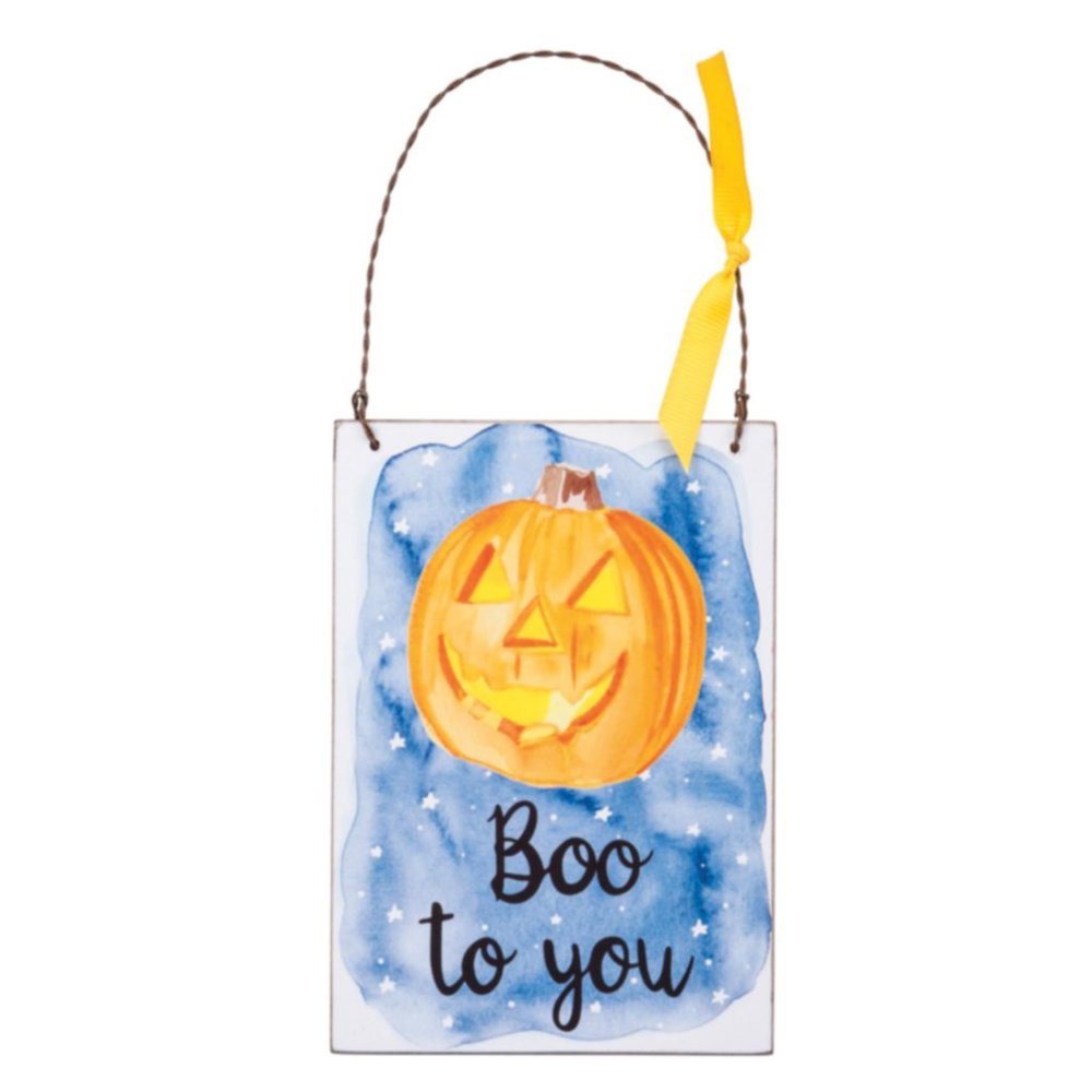 Vintage Style Boo Halloween Pumpkin Door Hanger
